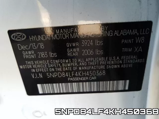 5NPD84LF4KH450368 фото 2