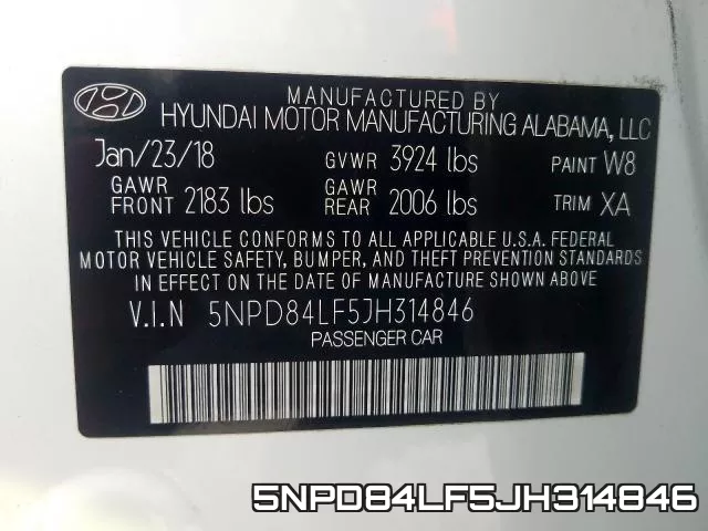 5NPD84LF5JH314846 фото 2
