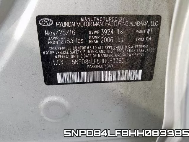 5NPD84LF8HH083385 фото 2