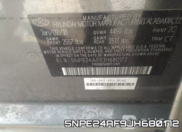 5NPE24AF9JH680172 фото 10