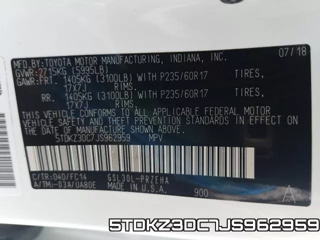 5TDKZ3DC7JS962959 фото 2