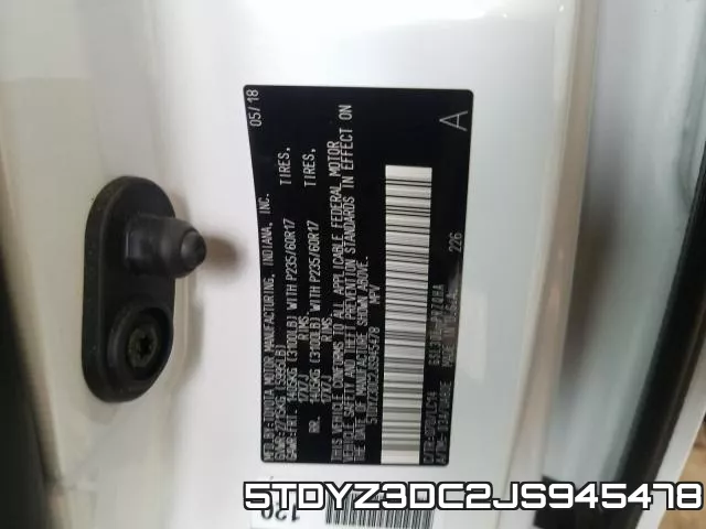 5TDYZ3DC2JS945478 фото 2