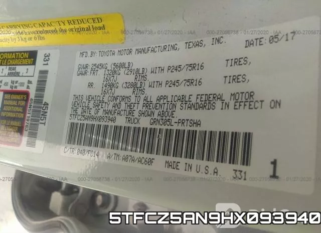 5TFCZ5AN9HX093940 фото 10