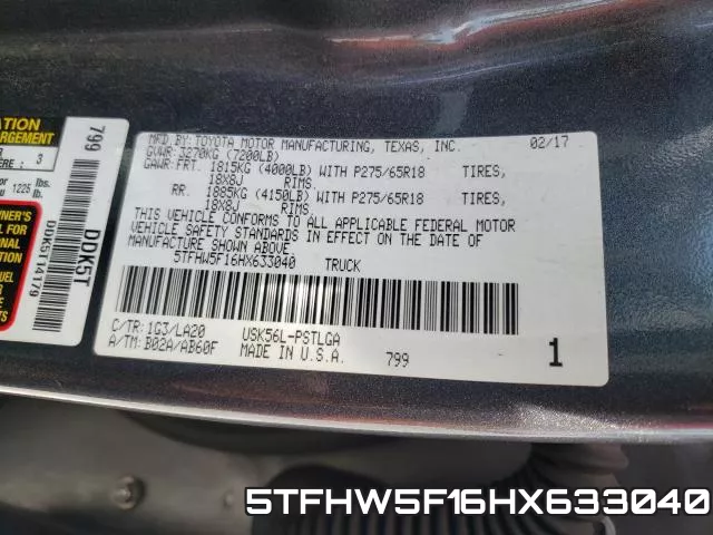 5TFHW5F16HX633040 фото 2