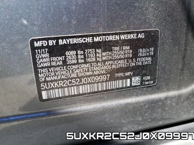 5UXKR2C52J0X09997 фото 2