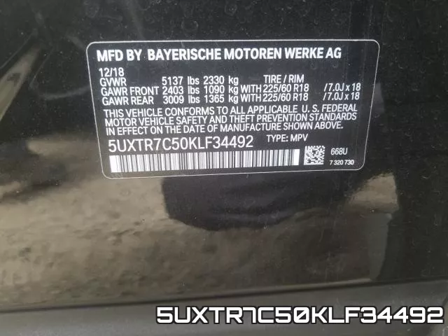 5UXTR7C50KLF34492 фото 2