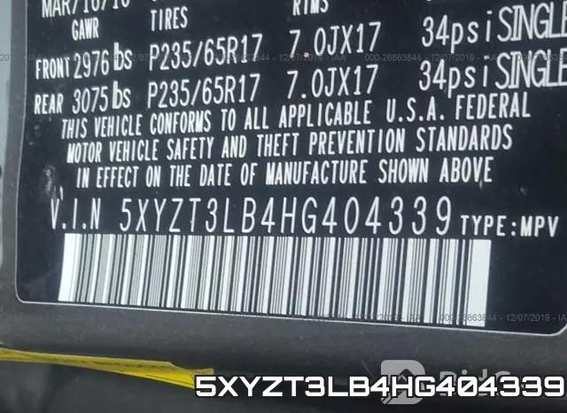 5XYZT3LB4HG404339 фото 10