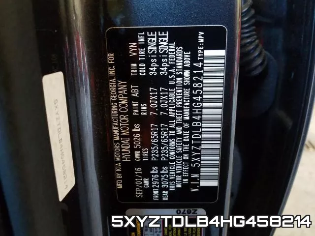 5XYZTDLB4HG458214 фото 2
