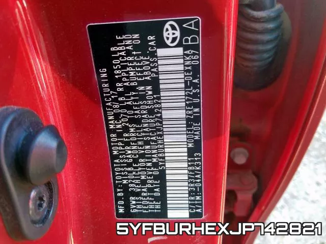 5YFBURHEXJP742821 фото 2