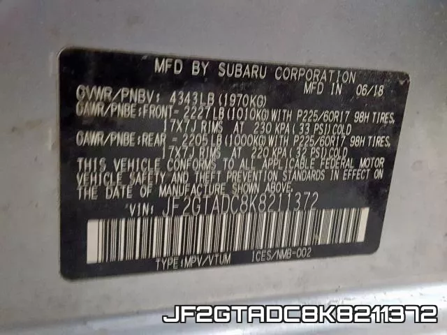 JF2GTADC8K8211372 фото 2