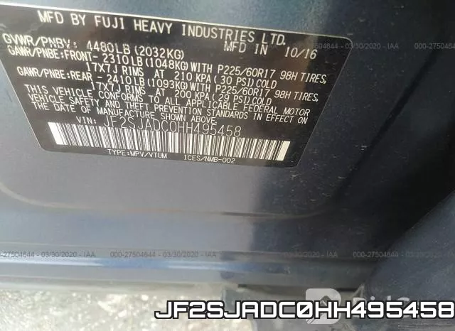 JF2SJADC0HH495458 фото 10