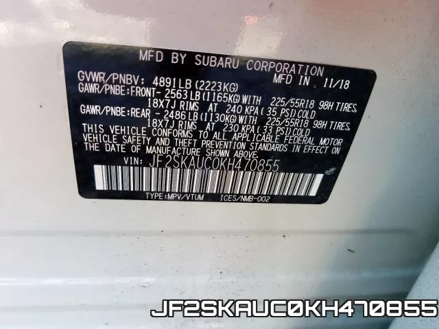 JF2SKAUC0KH470855 фото 2