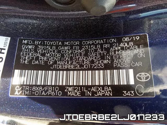 JTDEBRBE2LJ017233 фото 2
