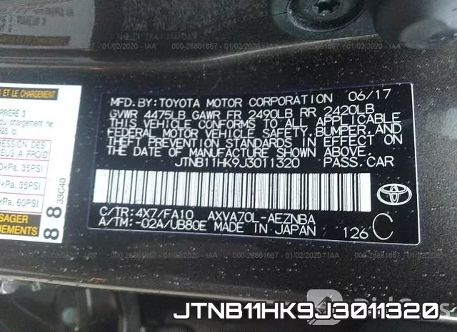 JTNB11HK9J3011320 фото 10