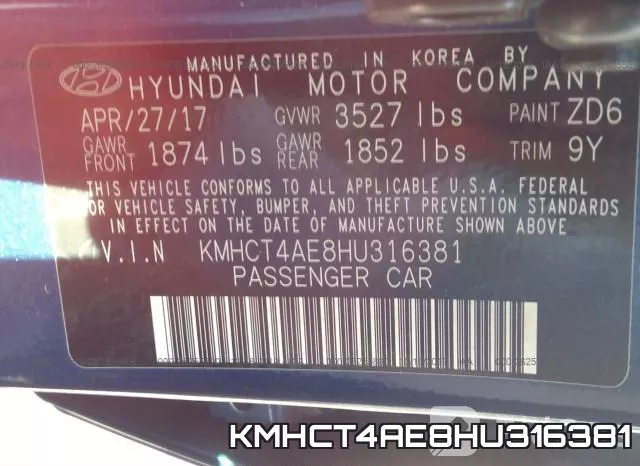 KMHCT4AE8HU316381 фото 10