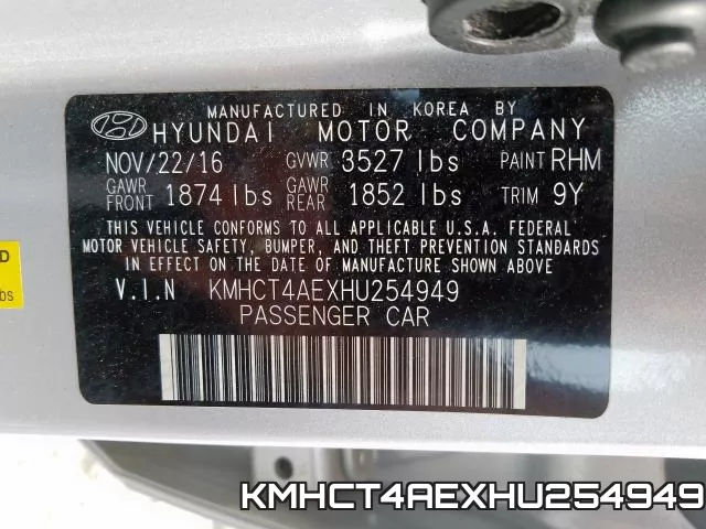 KMHCT4AEXHU254949 фото 2