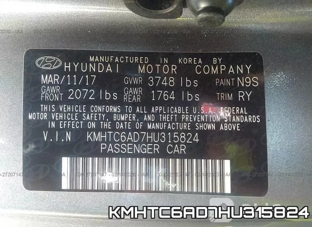 KMHTC6AD7HU315824 фото 10