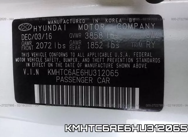 KMHTC6AE6HU312065 фото 10