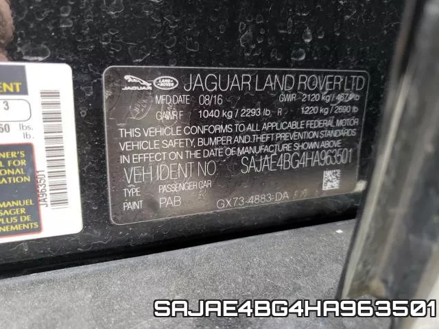 SAJAE4BG4HA963501 фото 2