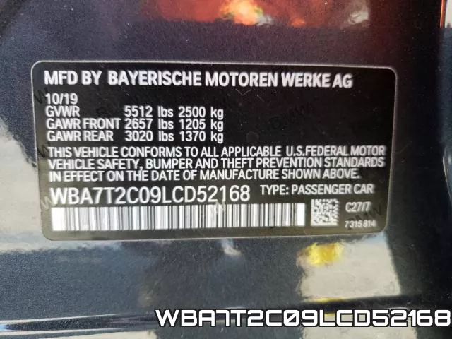WBA7T2C09LCD52168 фото 2