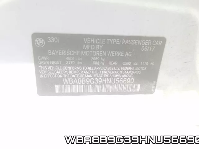 WBA8B9G39HNU56690 фото 2