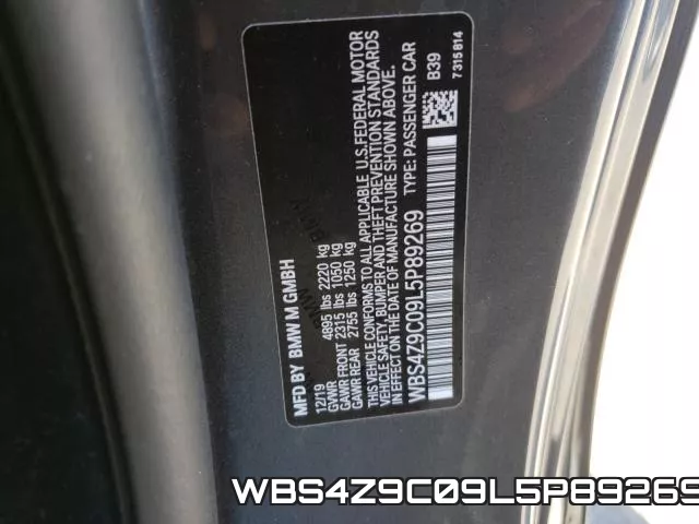 WBS4Z9C09L5P89269 фото 2