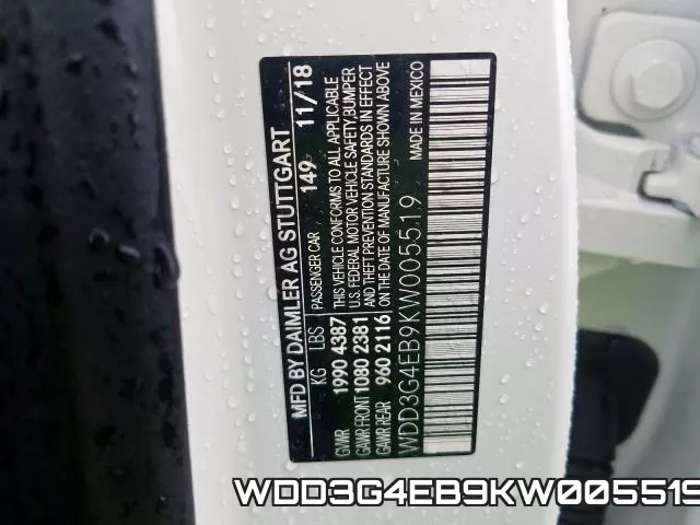 WDD3G4EB9KW005519 фото 2