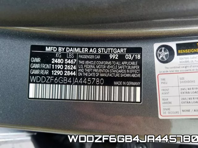 WDDZF6GB4JA445780 фото 2
