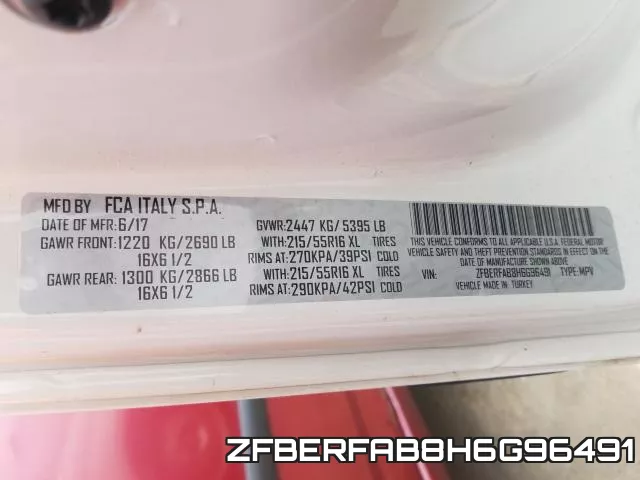 ZFBERFAB8H6G96491 фото 2