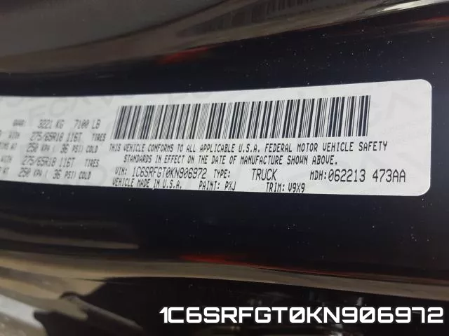 1C6SRFGT0KN906972 фото 2