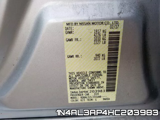 1N4AL3AP4HC203983 фото 2