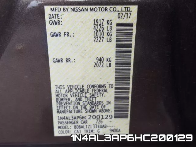 1N4AL3AP6HC200129 фото 2