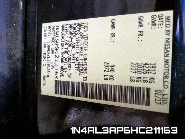 1N4AL3AP6HC211163 фото 2