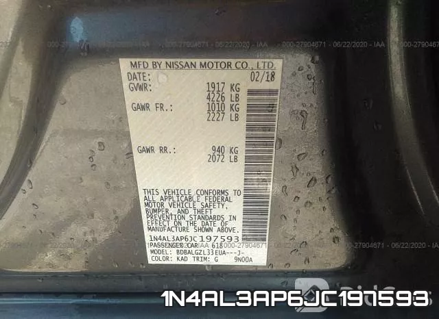 1N4AL3AP6JC197593 фото 10