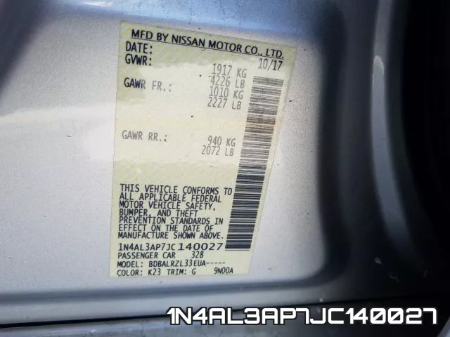 1N4AL3AP7JC140027 фото 2