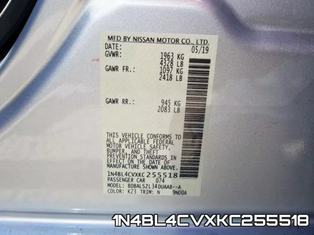 1N4BL4CVXKC255518 фото 2