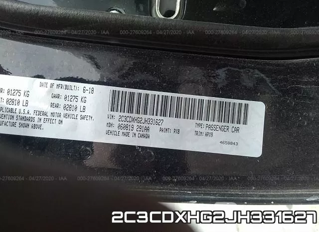 2C3CDXHG2JH331627 фото 10