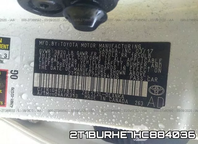 2T1BURHE7HC884036 фото 10