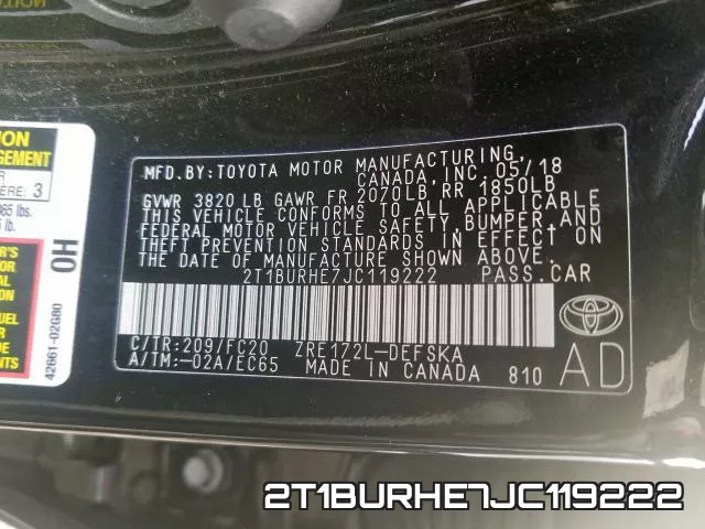 2T1BURHE7JC119222 фото 2