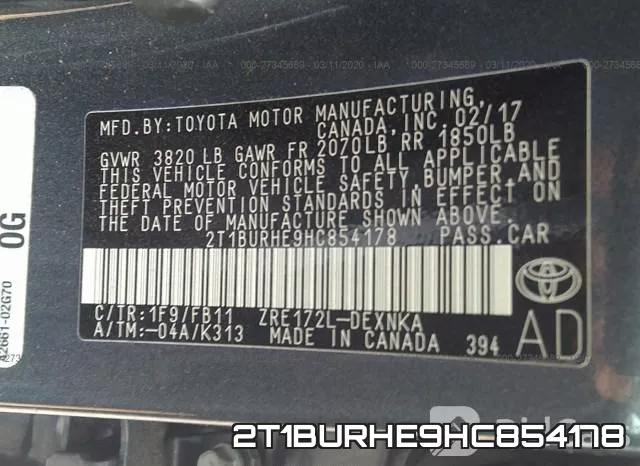 2T1BURHE9HC854178 фото 10