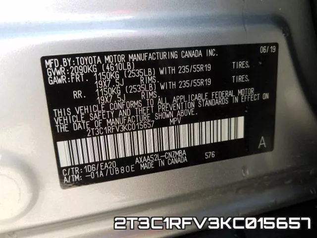 2T3C1RFV3KC015657 фото 2