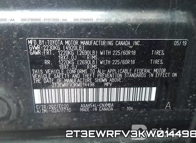 2T3EWRFV3KW014498 фото 10