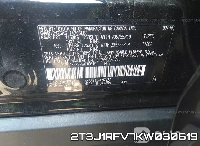 2T3J1RFV7KW030619 фото 10
