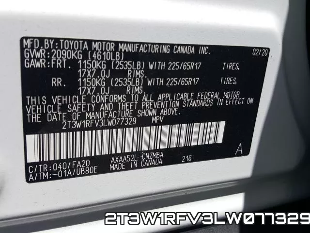 2T3W1RFV3LW077329 фото 2