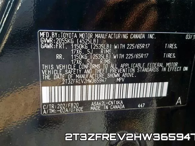 2T3ZFREV2HW365947 фото 2