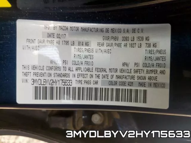 3MYDLBYV2HY175633 фото 2