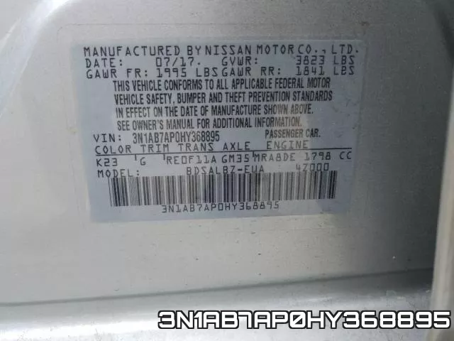 3N1AB7AP0HY368895 фото 2