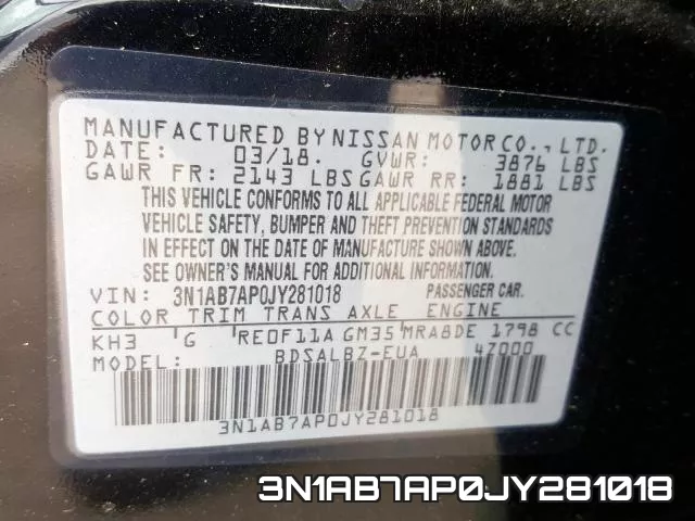 3N1AB7AP0JY281018 фото 2