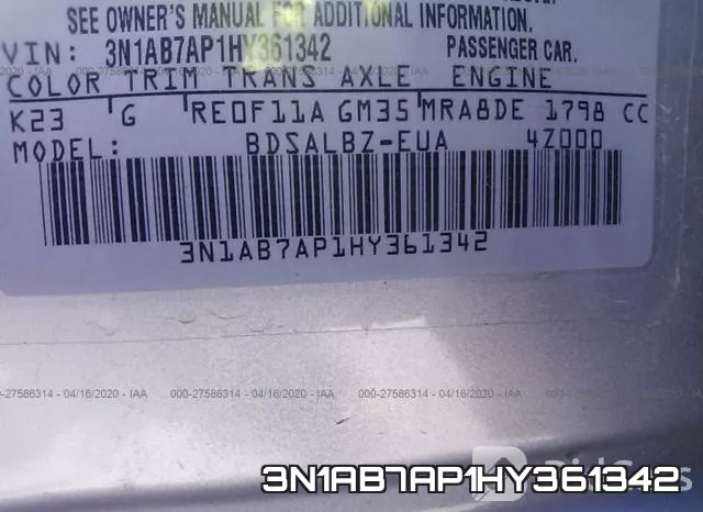 3N1AB7AP1HY361342 фото 10