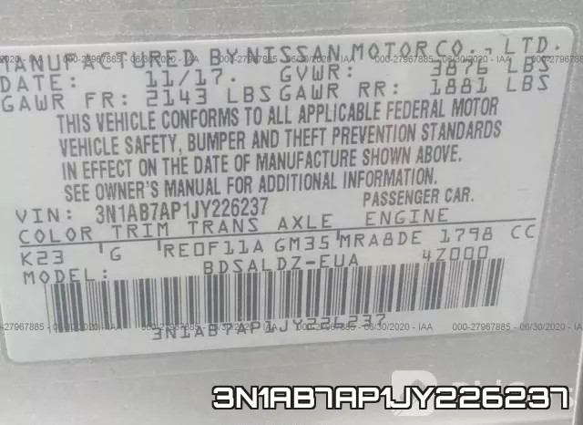 3N1AB7AP1JY226237 фото 10